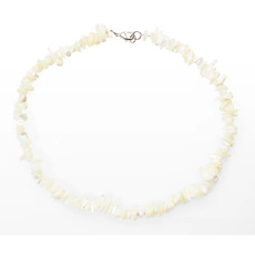 Mother-of-pearl necklace natural stone chipped 40 - 45 cm, symbol of femininity