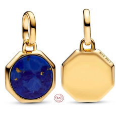 Charm Sterling Silver 925 Mini Locket Blue Imitation Lapis Lazuli, Bracelet Pendant Symbol