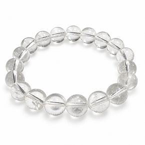 Clear crystal – elastic bracelet made of natural stone 10 mm / 16 - 17 cm, stone of stones