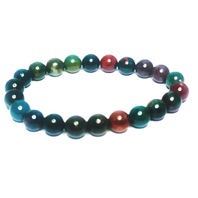 Heliotrope / Bloodstone bracelet elastic natural stone, ball 8 mm / 16 -17 cm, stone of courage