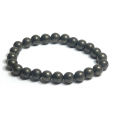 Pyrite bracelet elastic natural stone, ball 8 mm / 16-17 cm, master of self-confidence and abundance