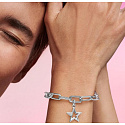 Charm Sterling silver 925 Glittering Star - Mini medallion, space bracelet pendant