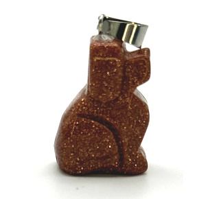 Goldstone gold Dog pendant hand cut figurine 1,8 x 2,5 x 8 mm, stone of ambition Goldstone gold Dog pendant hand cut figurine 1,8 x 2,5 x 8 mm, stone of ambition