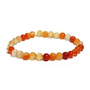 Agate orange bracelet elastic natural stone, ball 6 mm / 16 - 17 cm Agate orange bracelet elastic natural stone, ball 6 mm / 16 - 17 cm