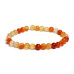 Agate orange bracelet elastic natural stone, ball 6 mm / 16 - 17 cm