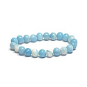 Larimar bracelet elastic natural stone, ball 8 mm / 16-17 cm, stone of mythical Atlantis