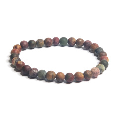 Jasper Picasso bracelet elastic natural stone, ball 6 mm / 16 - 17 cm, stone of positive energy