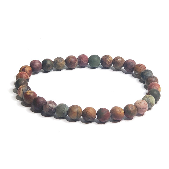 Jasper Picasso bracelet elastic natural stone, ball 6 mm / 16 - 17 cm, stone of positive energy