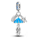 Charm Sterling Silver 925 Luminous - Sea - Jellyfish, Starfish, Clam, 3-in-1 Bracelet Pendant Sea
