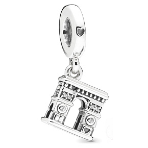 Sterling silver 925 Arc de Triomphe pendant on travel bracelet Sterling silver 925 Arc de Triomphe pendant on travel bracelet