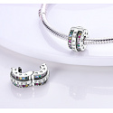 Charm Sterling silver 925 Forever colored cubic zirconia, stopper, clip bead on love bracelet