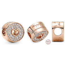 Charm Sterling Silver 925 Rose - Happy Anniversary, Stopper, Clip Bead Bracelet Love Charm Sterling Silver 925 Rose - Happy Anniversary, Stopper, Clip Bead Bracelet Love