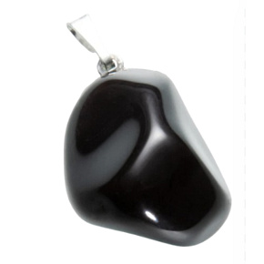 Obsidian black Trommel pendant natural stone M, approx. 3 cm, rescue stone Obsidian black Trommel pendant natural stone M, approx. 3 cm, rescue stone
