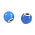 Agate blue, bead pendant round natural stone 14 mm, hole 4,2 mm 1 piece