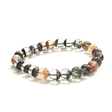 Azeztulite natural crystal ghost quartz bracelet elastic natural stone 8 - 9mm/ 16 - 17cm natural ghost crystal, high frequency energy, stone of light and clarity