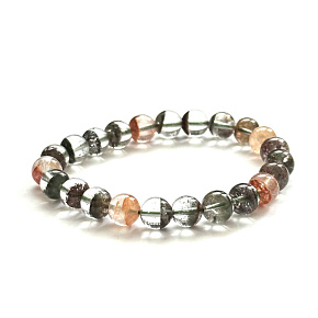 Azeztulite natural crystal ghost quartz bracelet elastic natural stone 8 - 9mm/ 16 - 17cm natural ghost crystal, high frequency energy, stone of light and clarity Azeztulite natural crystal ghost quartz bracelet elastic natural stone 8 - 9mm/ 16 - 17cm natural ghost crystal, high frequency energy, stone of light and clarity