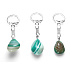 Agate green keychain pendant natural stone approx. 10 cm 1 piece, symbolizes the element earth