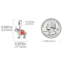 Charm Sterling silver 925 Thermo - Elephant bringing good luck, animal bracelet pendant