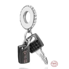 Charm Sterling silver 925 Car Keys 2in1, travel bracelet pendant