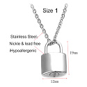 Commemorative urn pendant, Silver waterproof lock, Stainless steel 12 x 19 cm