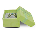 Gift box with jewelry sponge and light green ribbon 4 x 4 x 2.5 cm 1 piece