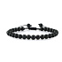 Lava black bracelet natural stone hand knitted, adjustable size, ball 6 mm, born of the four elements