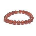 Agate red bracelet elastic natural stone, bead 8 mm / 16-17 cm, adds recoil and strength