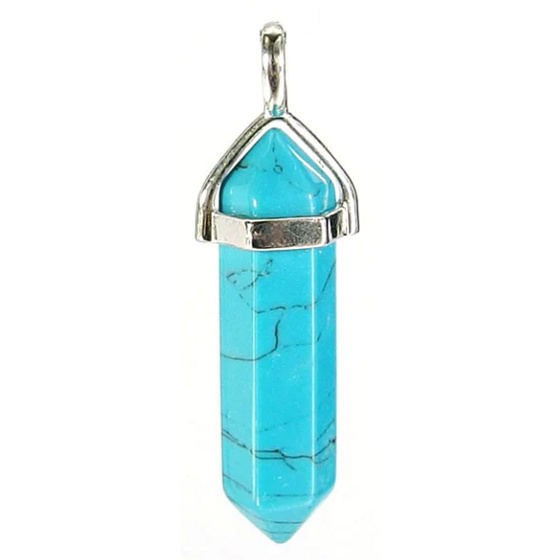 Tyrkenite pendulum hexagon pendant natural stone 41 x 13 mm, stone of young people, looking for a life goal