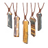Tiger eye pendant adjustable size, stone approx. 3,5 - 5 cm, rope adjustable size approx. 60 - 70 cm, sun and earth stone, brings luck and wealth