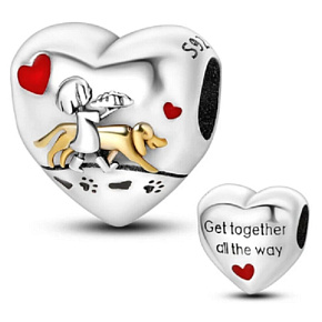 Sterling silver 925 Dog and I - connect all the way, bead on a pet bracelet