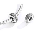 Sterling silver 925 Feather bead for bracelet nature