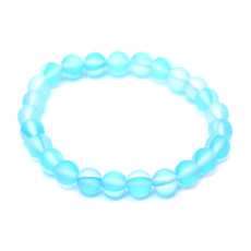 Opalite turquoise matt bracelet elastic, synthetic stone ball 6 mm / 16 cm, for children, wishing and hope stone