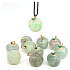 Fluorite green Apple of knowledge pendant, natural stone 2,7 x 15 mm, hand carved genius stone