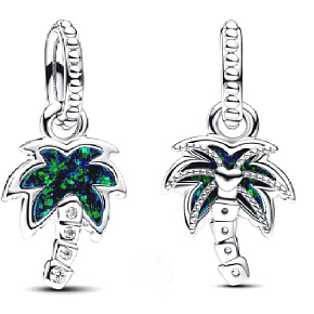 Charm Sterling silver 925 Palm, nature bracelet pendant Charm Sterling silver 925 Palm, nature bracelet pendant