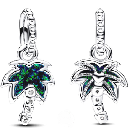 Charm Sterling silver 925 Palm, nature bracelet pendant