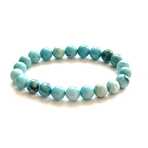 Larimar bracelet 8mm/16 - 17cm, AA love, peace, balance