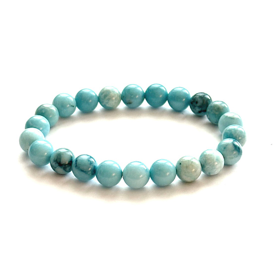 Larimar bracelet 8mm/16 - 17cm, AA love, peace, balance
