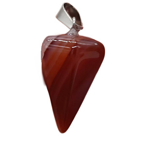 Achát červený Siderické kyvadlo přírodní kámen 2,2 cm, dodává odvahu a sílu
