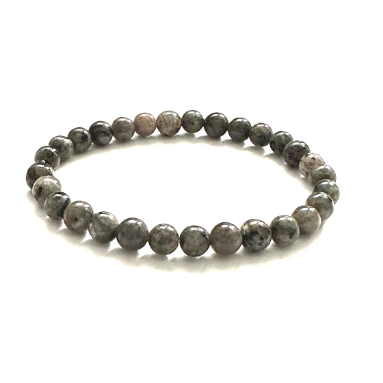 Yooperlite bracelet elastic natural stone, ball 6 mm / 16 - 17 cm