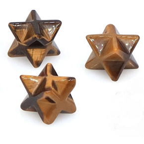 Tiger eye merkaba hmatka natural stone 13 mm, stone of sun and earth, brings luck and wealth