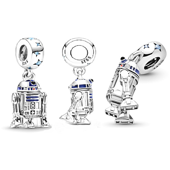 Charm Sterling silver 925 Marvel Star Wars Droid R2-D2, bracelet pendant