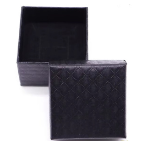 Gift box textured paper with sponge for jewelry black 5.1 x 5 x 3.3 cm 1 piece