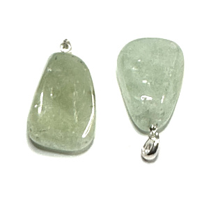 Prehnite tumbled pendant, natural stone approx. 2.6 cm
