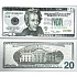 Talisman silver-plated dollar note 20 USD