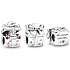 Charm Sterling silver 925 Santa in gift box, bead on bracelet Christmas