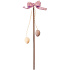 Decorative pom pom with bow and eggs pink 21 cm