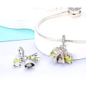 Charm Sterling silver 925 Moving 3in1, travel bracelet pendant