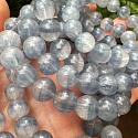 Fluorite striped bracelet elastic natural stone, ball 9 - 10 mm / 16 -17 cm, genius stone