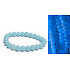 Jade Luminois Light Phosphorescent, blue glow in the dark, bracelet elastic natural stone, bead 8 mm / 16 - 17 cm