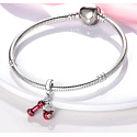 Sterling silver 925 Exercise weights - dumbbell and kettle 2in1, sport bracelet pendant